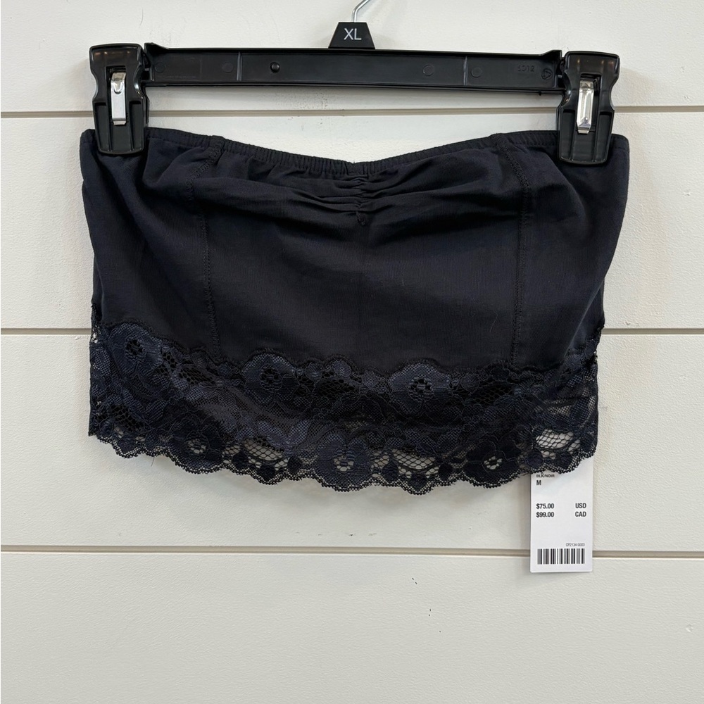 Urban Outfitters Black Lace-Trim Bandeau Top With Matching Lace Leggings